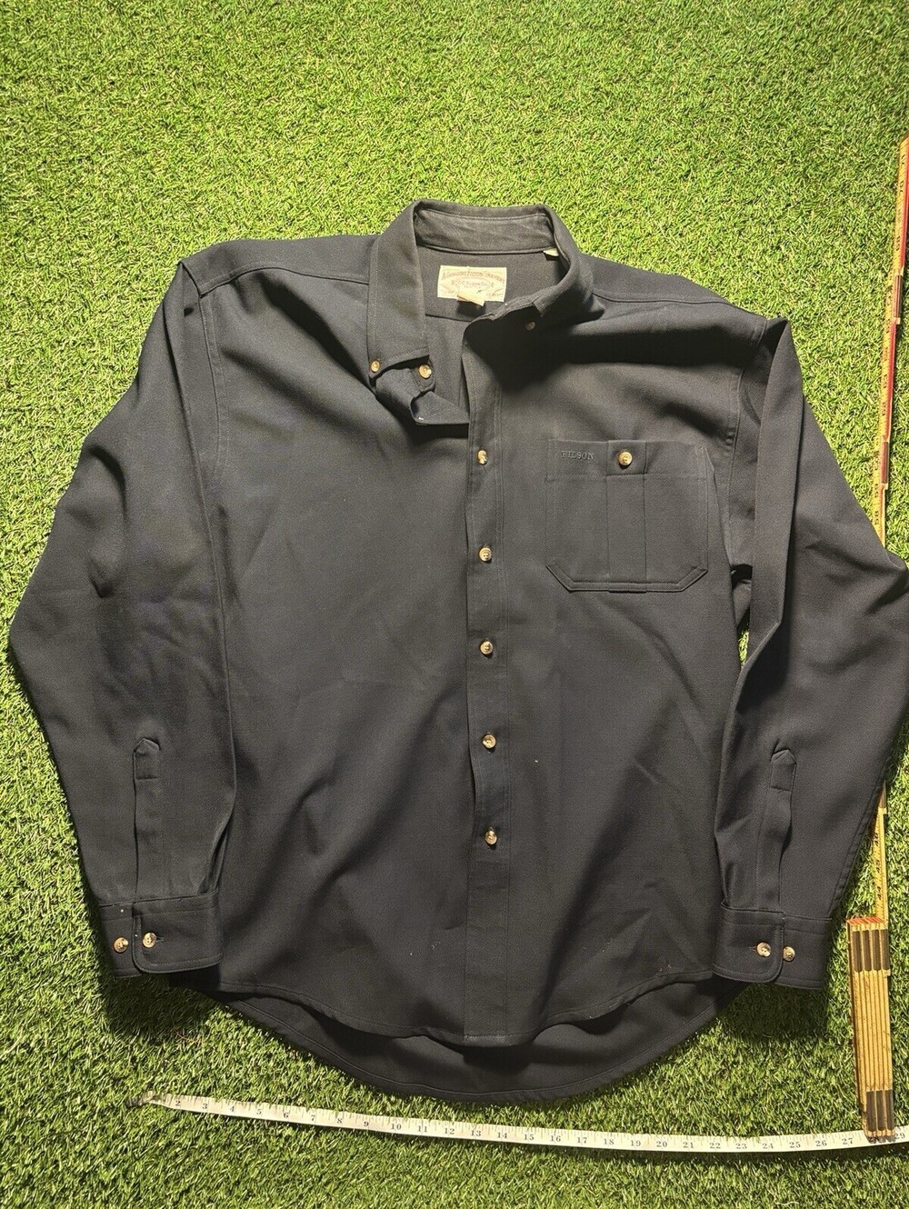 70's FILSON 100% Virgin Wool Check Shirt Men’s Size Large Vintage